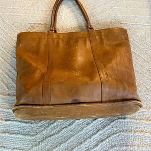 80’s COACH Tan Leather Vintage Large Shopper Tote Bag Made In USA